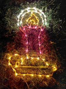 Vintage Kerze beleuchtet Weihnachten Silhouette Innen Außen Deko 1x benutzt  - Bild 1 von 2