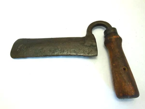 ANTIK VINTAGE GUSSEISEN GESCHMIEDET DICKE KLINGE SELTSAM WINKEL HÄCKSLER SCHNEIDER WERKZEUG - Bild 1 von 8