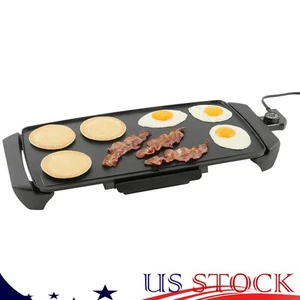 1500W 20" Ceramic Non-Stick Electric Griddle Adjustable Temperature Control - Picture 1 of 8