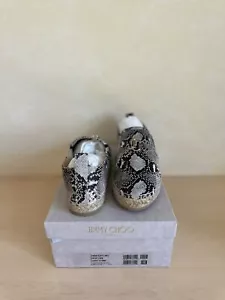 New Jimmy Choo Leather Snake Skin Espadrille Loafer EU 40/US 9/9.5 Free Shipping - Picture 1 of 3