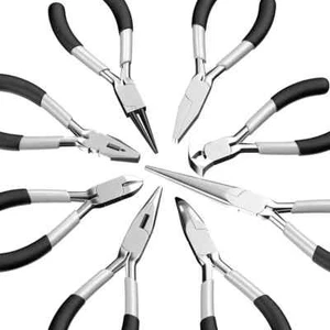 Jewelry Accessories Making Tools Grey Black Coated Plastic Handle Pliers 1Pc/Bag - Picture 1 of 27