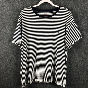 Polo Ralph￼ Lauren mens t shirt Top XL Navy Blue Striped Blue Pony ￼ - Picture 1 of 8