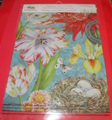 EVERGREEN Garden Applique Flag ~ 12.5"x18" ~ Fleur Nest Garden ~ New ~ Free Sh - Image 1 of 2