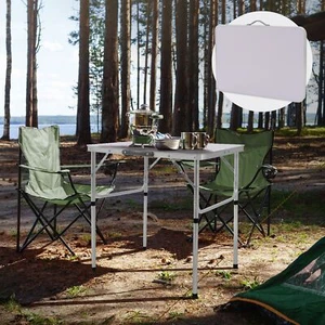 Mesa de camping plegable de jardín / playa / buffet de aluminio 75 x 55 x 68 cm - Imagen 1 de 9