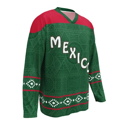 Camiseta deportiva de hockey de México, unisex para adultos, absorbe la humedad, ecológica, camiseta para aficionados Foto 1 de 4