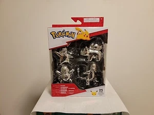 Pokemon 25th Anniversary Limited Edition Silver Figurine Action 4-Pack Toys NEW - Picture 1 of 4