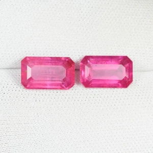 5,10 Karat feiner Glanz rosa rot natürlicher Rubin-Achteck-Paar....!!!! - Bild 1 von 2