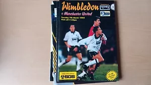 Wimbledon v Manchester United Man Utd Premiership 1994/95 Season *FREE POST* - Picture 1 of 1