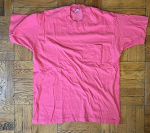 Vintage 90’s BVD Pocket Shirt Pink Selvedge Pocket Made In USA Single Stitch XL - Picture 1 of 5