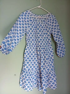 Nuevo con etiquetas Vestido J Crew Talla 6 Blanco/Azul Bolsillos con Volantes Verano Manga Larga Boho - Imagen 1 de 14