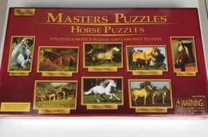 2002 Masters Puzzles 8 Horse Puzzles In 1 Box Sealed Rare - Picture 1 of 12