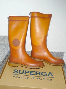 Edle Superga Gummistiefel Gr. 45 NEU und Rar! Echt Gummi Rubber ähn Lederstiefel - Bild 1 von 2