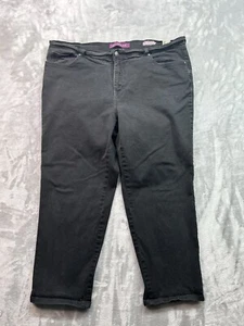 Gloria Vanderbilt Womens Sz 20W Short Jeans Black Amanda Straight Stretch Pants - Picture 1 of 9