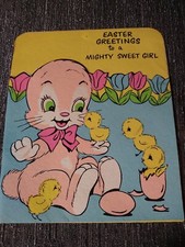 Barker Cards Cards to Remember Easter Greetings to a Mighty Sweet Girl Vintage