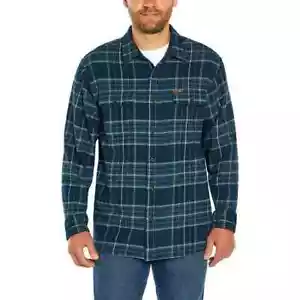 Camicia uomo Orvis Big Bear flanella pesante colore blu taglia small - Foto 1 di 7