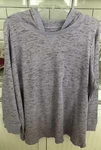 Woman Within Hoodie Waffle Weave LSLV Cotton BL Off Purple -Dye 3X 30/32W NEW - Picture 1 of 15