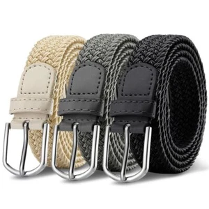 Casual Stretch Canvas Braided Belts Versatile Waist Belt For Women Man - Picture 1 of 18
