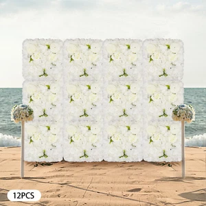 Artificial Flower Wall Panel Wedding Backdrop Event Party Flower Wall Panel NEW - Picture 1 of 20