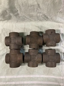 Forged 1-1/4 Threaded Pipe Cross 3000 Psi Lot Of 6 - Picture 1 of 10