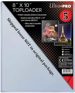 5er Pack Ultra Pro 8" x 10" Clear Toplader Ultra Clear NEU - Bild 1 von 1