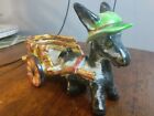 Vintage Donkey Pulling A Cart Planter Hand Painted Made In Italy Hady Burrow