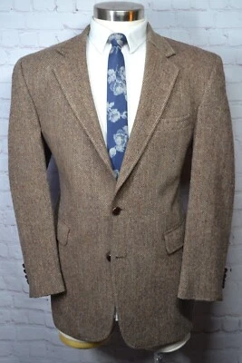 HARRIS TWEED Mens Brown HERRINGBONE JOS. A. BANK Sport Coat Blazer Jacket 41R - Image 1 of 4