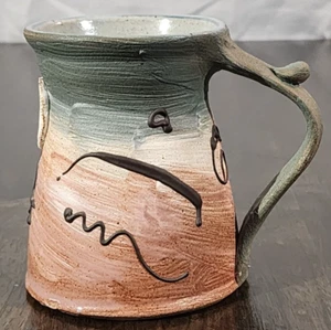 VTG Cunningham Pottery Mug Cup Retro Pop Art Palm Tree - Picture 1 of 9