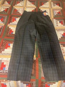 Vintage Gr.12 Jeffrey Craig Hose schwarz, grau Tweed High Waist ohne Falten W28" neu aus altem Lagerbestand - Bild 1 von 8