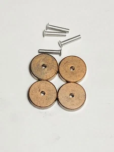 LIONEL 4 v 45 CARBON ROLLERS & 4 RIVETS for ZW & KW transformers High Copper - Picture 1 of 2