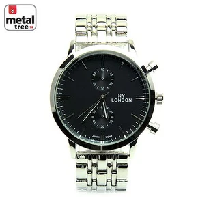 Herren Versilbert Mode Analog Metall Band Uhren 9456 SBK - Bild 1 von 3