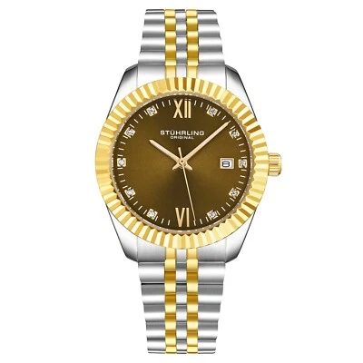 Stuhrling女式4024日本石英不锈钢禧年手链36毫米日期 — 第 1/4 张图片