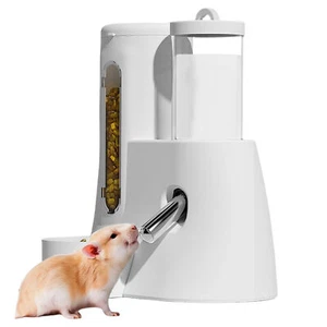 Hamster Water Dispenser Automatic Feeder Cage Water Bottle 2 in 1 No Drip - Picture 1 of 12