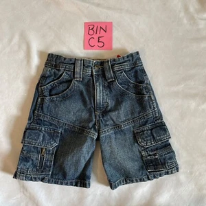 Wrangler Hero Originals Blue Denim Jean Cargo Shorts boys’ size 4 R - Picture 1 of 7