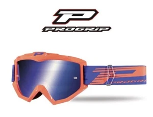 PRO GRIP ATZAKI GOGGLES ORANGE / BLUE with MIRRORED LENS MX ENDURO OFF ROAD - Picture 1 of 1