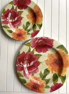 8pz PIATTI PIATTI PIATTI PIANI MELAMINICO FLOREALE COLLEZIONE OUTDOOR FIORI PRIMAVERILI NUOVI - Foto 1 di 1
