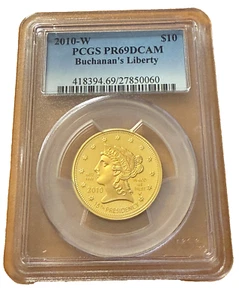 US 2009 W Gold 1/2 oz $10 PCGS PR69DCAM First Spouse Series - Buchanan's Liberty - Picture 1 of 2
