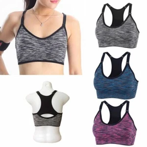 Women Seamless Sport Bra Running Gym Yoga Fitness Tank Stretch Workout Tank Top - Picture 1 of 16