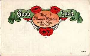 Cartolina cartolina auguri buona fortuna non spedita con nota di auguri - Foto 1 di 2