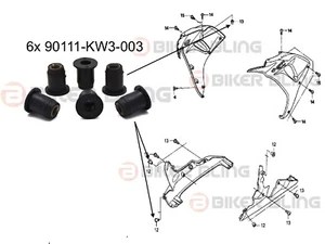 6x Tuercas de pozo de goma carenado delantero Honda CBR1000RR 2006-2007 90111-KW3-003  - Imagen 1 de 3