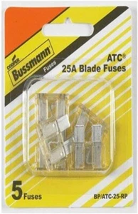 Bussmann Buss 25 amps 32 volts ATC Automotive 0.8" Blade Fuse 5pk BP/ATC-25-RP - Picture 1 of 1