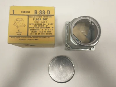 Caja de piso ajustable hermética Hubbell B-88-D Foto 1 de 4