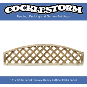 1ft High x 6ft Wide Timber European Convex Heavy Garden Trellis Panels - Picture 1 of 3