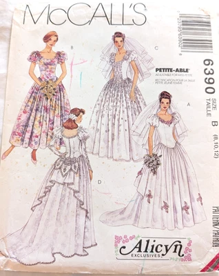 McCall's Sewing Pattern Women's BRIDAL WEDDING GOWN DRESS 6390 8-10-12 UNCUT - Image 1 of 4