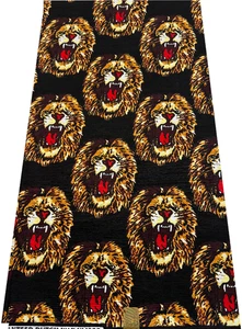 Löwenkopf - afrikanische super Qualität Wachsdrucke 6 Yards verkauft - Löwenkopf in Afrika - Bild 1 von 4