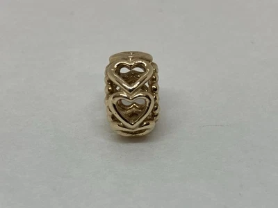 Pandora 14k Yellow Gold Lucky in Love 750813 ALE Heart Charm Spacer Bead RETIRED - Image 1 of 4