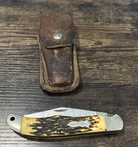 Vintage Schrade+  Lockblade Hunter Uncle Henry 127UH Stainless Knife w/ Sheath - Picture 1 of 11