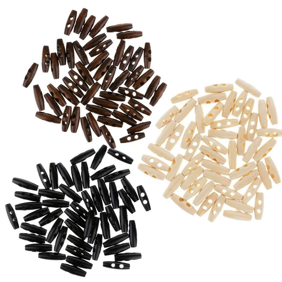 50 Pieces Wooden Sewing Horn Buttons for Clothing Accessories 30 X 10 Mm - Image 1 of 1