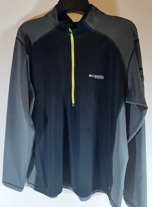 Columbia 1/4 Quarter Zip Shirt Mens Black Gray Titanium Omni-Wick SZ XL - Picture 1 of 11