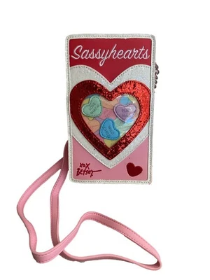 Betsey Johnson Kitsch XO Sweets Valentine's Glitter Sassy Candy Hearts Crossbody - Image 1 of 4
