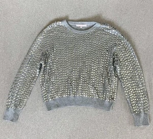 The Cashmere Project Sweater Womens Medium Gray Sequin Embellished Pullover - Foto 1 di 13